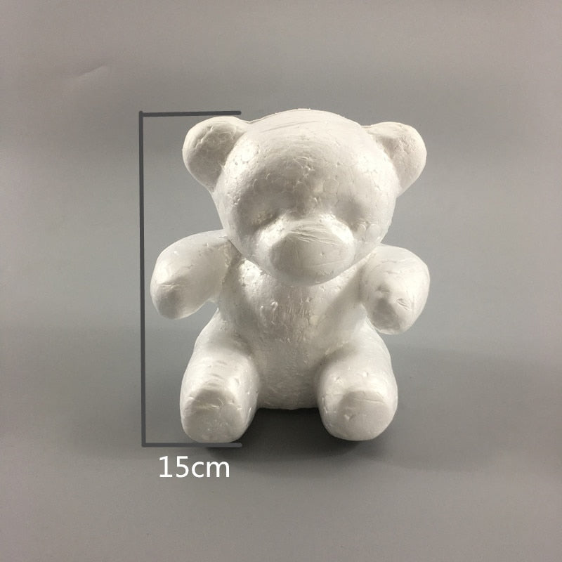 Artificial Flower Rose Bear DIY White Foam Bear Models Teddy For Valentine&#39;s Day Gifts Birthday Party Wedding Decoration Craft - Executive-Skincare