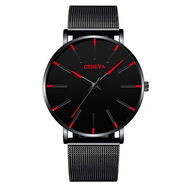 reloj hombre 2022 Watch Men Minimalist Ultra Thin Watches Men&#39;s Fashion Stainless Steel Mesh Belt Quartz Watch relogio masculino - Executive-Skincare