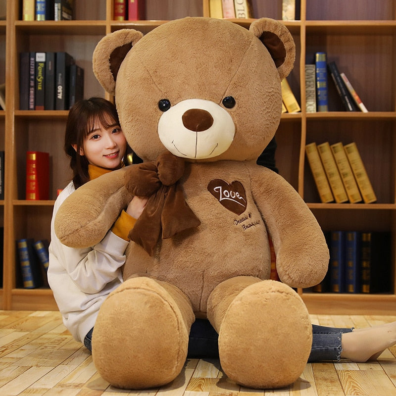 High Quality 80/100CM 4 Colors Teddy Bear With Scarf Stuffed Animals Bear Plush Toys Teddy Bear Doll Lovers Birthday Baby Gift - Executive-Skincare