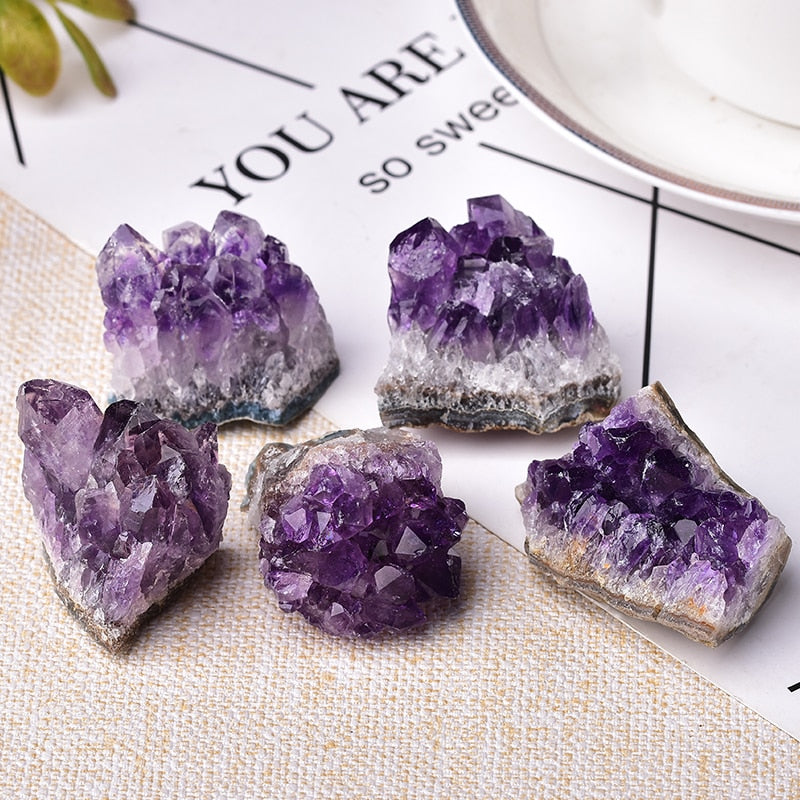 1PC Natural Amethyst Crystal Cluster Quartz Raw Crystals Healing Stone Decoration Ornament Purple Feng Shui Stone Ore Mineral - Executive-Skincare