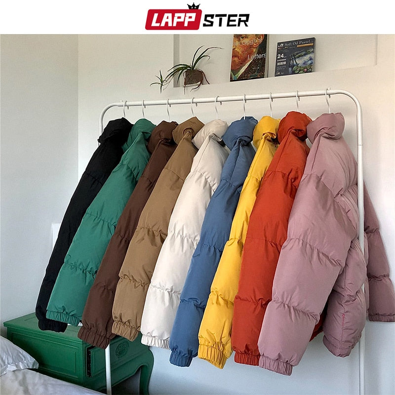 LAPPSTER Men Harajuku Colorful Bubble Coat Winter Jacket 2022 Mens Streetwear Hip Hop Parka Korean Black Clothes Puffer Jackets - Executive-Skincare