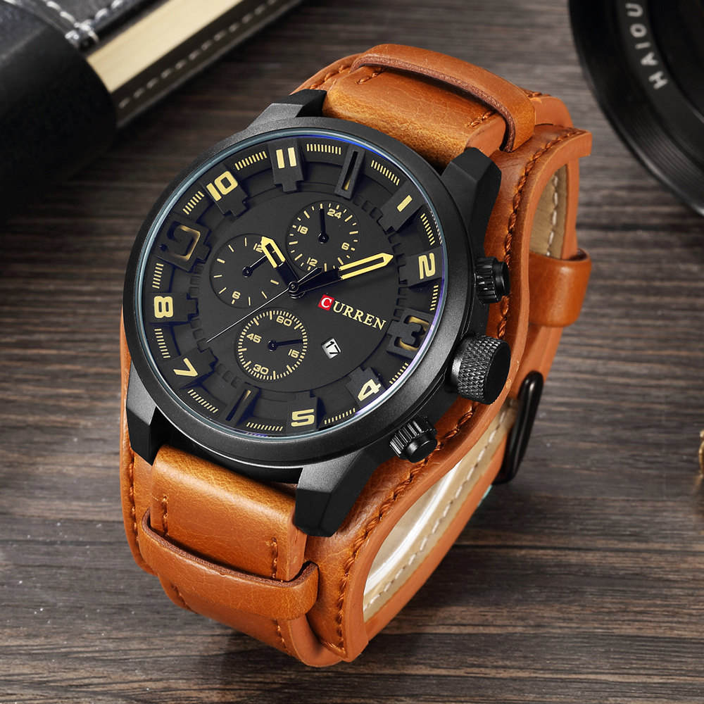 CURREN Top Brand Luxury Business Mens Quartz Watch Male Clock Wrist Watches Date Waterproof Wristwatch Hodinky Relogio Masculino - Executive-Skincare