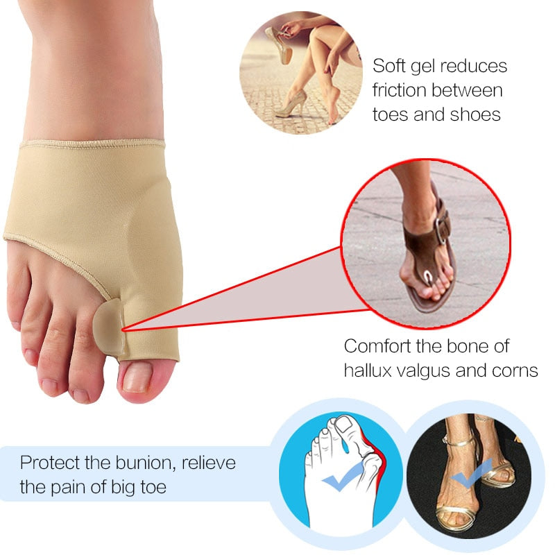 Big Toe Splint Separator Hallux Valgus Bunion Corrector Orthotic Feet Care Thumb Adjuster Correction Pedicure Socks Straightener - Executive-Skincare