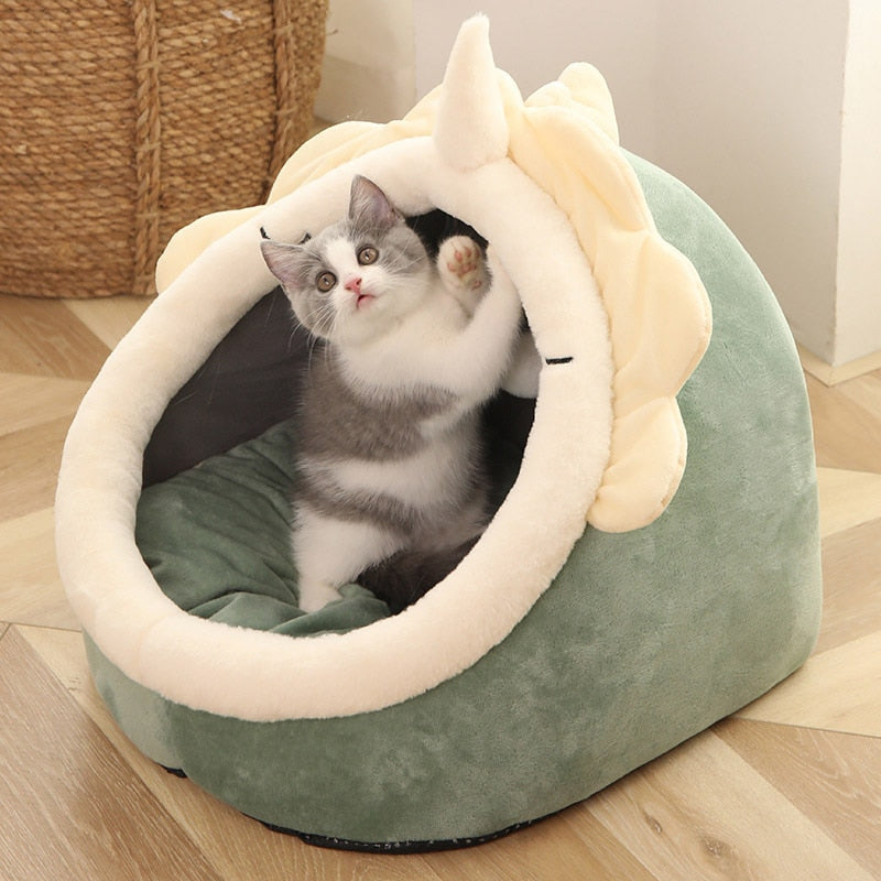 Sweet Cat Bed Warm Pet Basket Cozy Kitten Lounger Cushion Cat House Tent Very Soft Small Dog Mat Bag For Washable Cave Cats Beds - Executive-Skincare