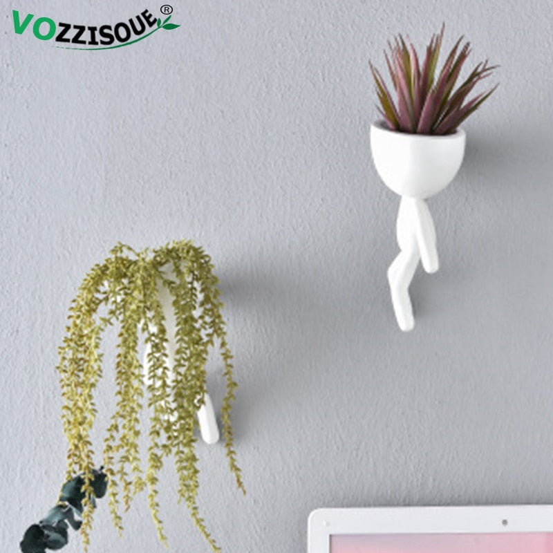 HOT Tree Man Flower Pot Planters for Plants Nordic Plant Pot Wall Modern Pot Plant Wall Pots Wall Flowerpot Cute White Planter - Executive-Skincare