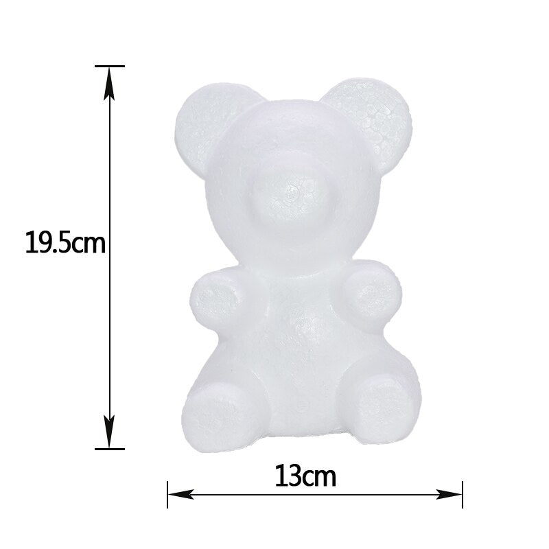 1pc 20cm Polystyrene Foam Teddy Bear Rabbit Mold PE Artificial Rose Flower Wedding Valentine  Day Gift Home Decorations - Executive-Skincare