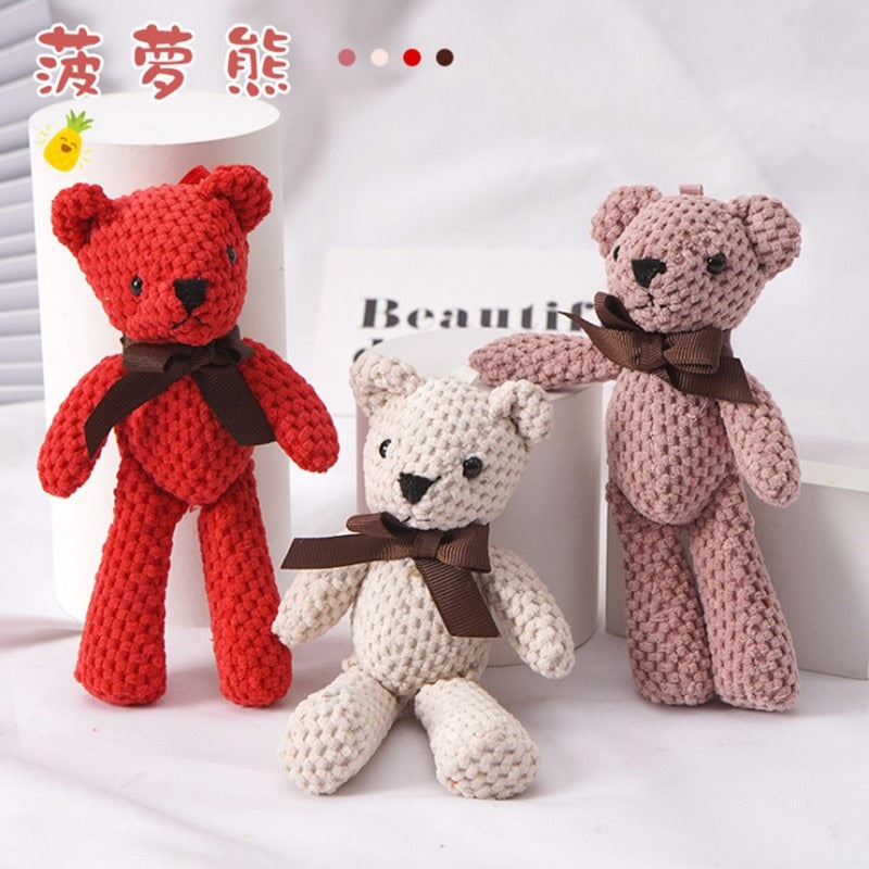 Teddy Bear Stuffed Plush Toys Baby Cute Keychain Pendant  Dolls Children lovely Bear Toys Gifts Birthday Wedding Party Decor - Executive-Skincare