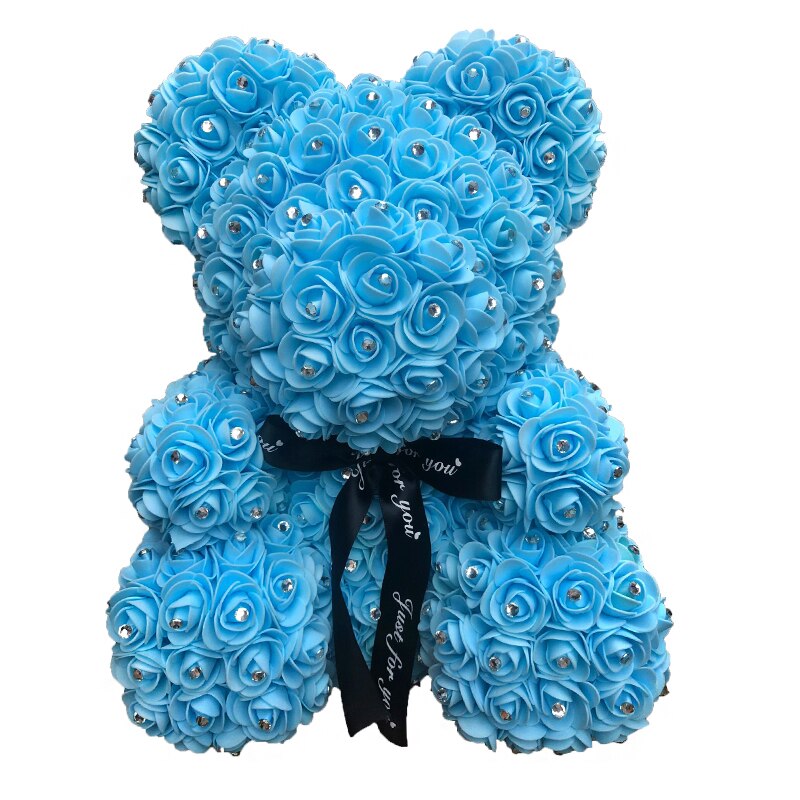 Handmade Teddy Rose Bear Heart Artificial PE Flower Women Valentine&#39;s Day Gifts Wedding Decoration Birthday Party Supplies - Executive-Skincare