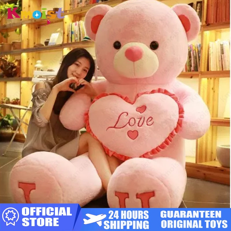 Big Teddy Bear 100cm I LOVE YOU Plush Toy Lovely Huge Stuffed Soft Bear Doll Lover Bear Kids Toys Chrismas Gift For Girlfriends - Executive-Skincare