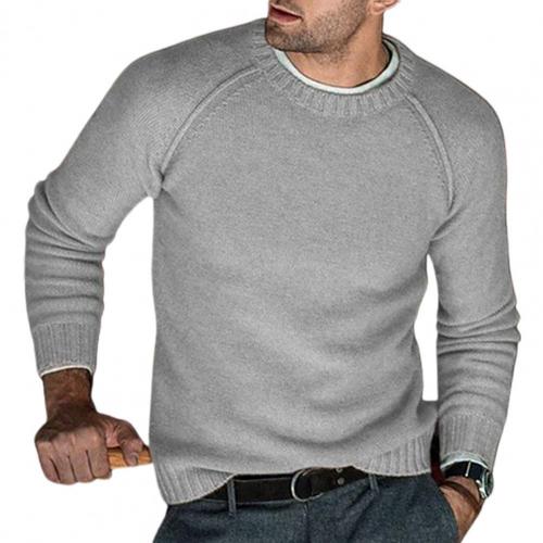 Men Sweaters Office Knitted Pullovers Long Sleeve O Neck Solid Color Jumper Autumn Winter Knitted Sweater Pullover Knit Blouse - Executive-Skincare