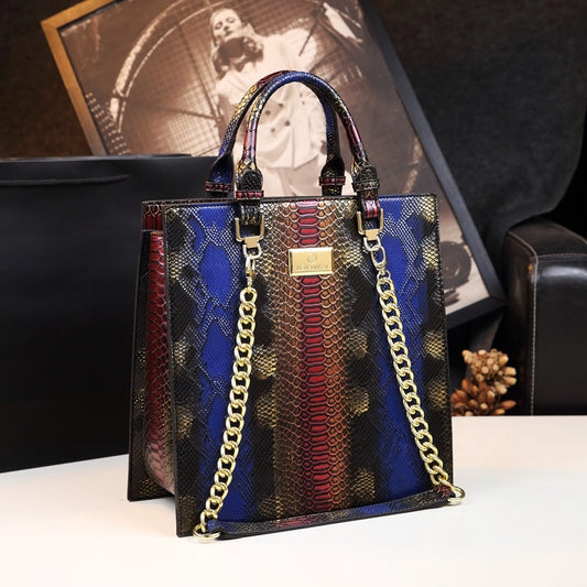 2022 New Cowhide Leather Women Handbags Fashion Female Chain Serpentine Portable Tote Bag Ladies Shoulder Messenger Bags Luxury - Executive-Skincare