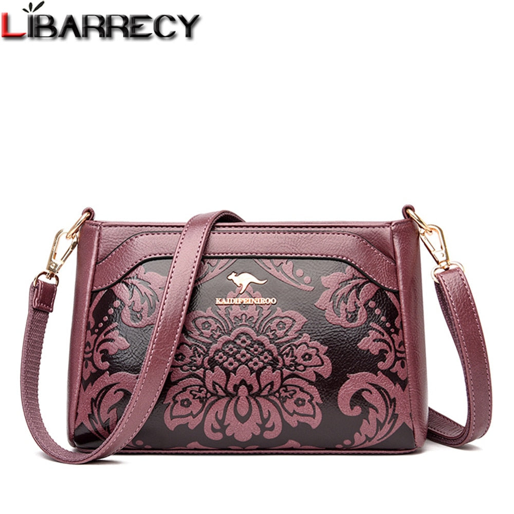 2021 New Flower Pattern Designer Ladies Shoulder Bag Letter Design Women&#39;s Bags High Quality PU Leather Women Messenger Bags Sac - Executive-Skincare