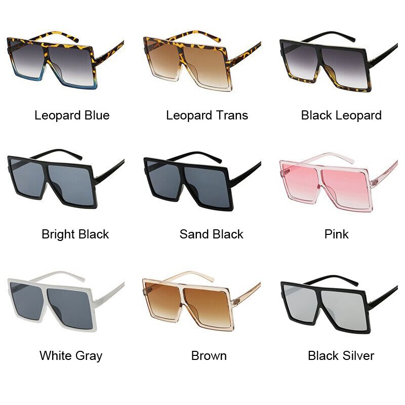 Oversized Shades Woman Sunglasses Black Fashion Square Glasses Big Frame Vintage Retro Glasses Female Unisex Oculos Feminino - Executive-Skincare