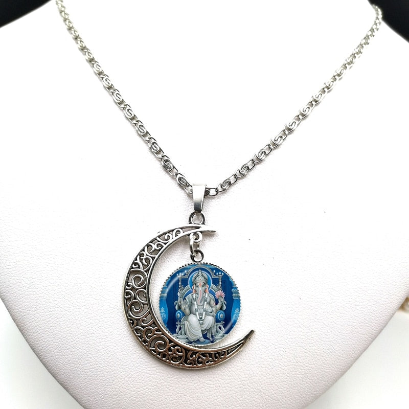 2020 Lord Ganesh Ganesha Necklace God of Wealth Pendant Hindu Elephant Necklace Buddha Meditation Spirit Jewelry Necklace - Executive-Skincare