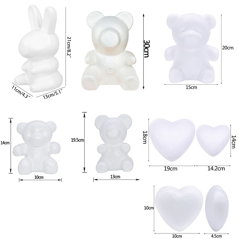 Teddy Bear of Roses Valentine&#39;s Day Present Birthday Gift DIY Handmade Scrapbooking Wedding Home Decoration Foam Mould Wholesale - Executive-Skincare