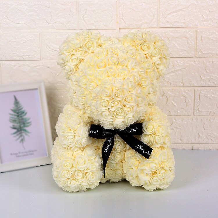 Dropshipping 25cm Artificial PE Flower Teddy Rose Bear Valentine&#39;s Day For Girlfriend  Wife Mother&#39;s Day gift Christmas decor - Executive-Skincare