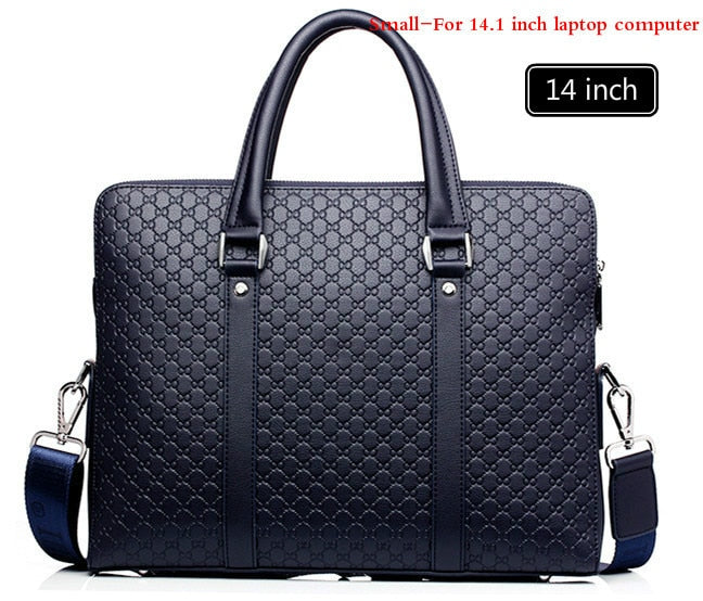 New Double Layers Men&#39;s Leather Business Briefcase Casual Man Shoulder Bag Messenger Bag Male Laptops Handbags Men Travel Bags - Executive-Skincare