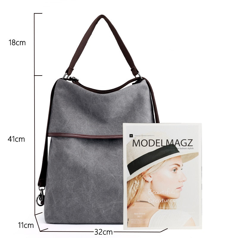 Hot Multifunctional Canvas Backpack for Women Multi Pocket Travel Backpacks Female School Bag for Teenage Girls Book Mochilas - Executive-Skincare