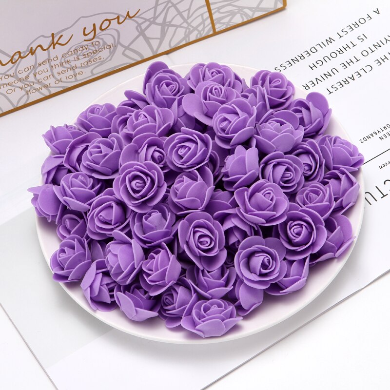 100pcs Wedding Teddy Bear of Roses Diy Gift Valentine Day Present Artificial Flowers New Year Christmas Decoration for Home - Executive-Skincare