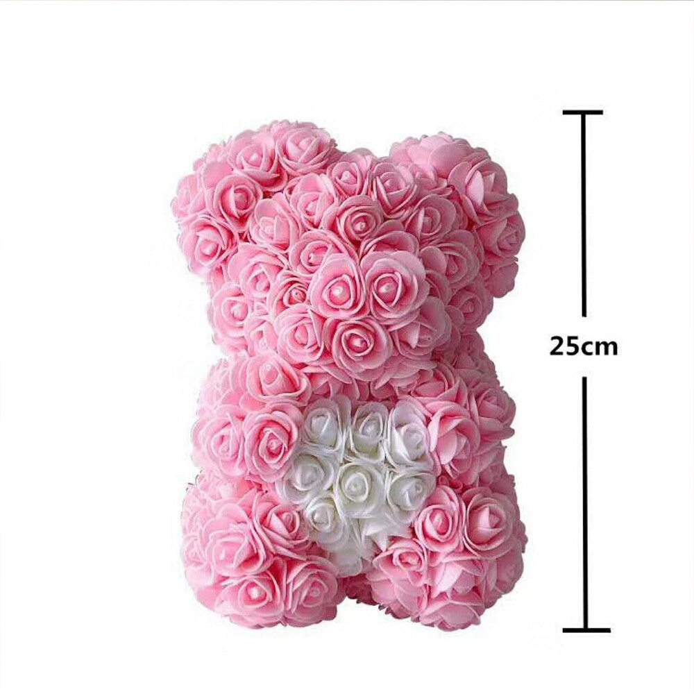 2022 Dropshipping 25cm Rose Bear Artificial Flower Rose Teddy Bear Mothers Valentine&#39;s Day Christmas Birthday Gift Wedding Decor - Executive-Skincare