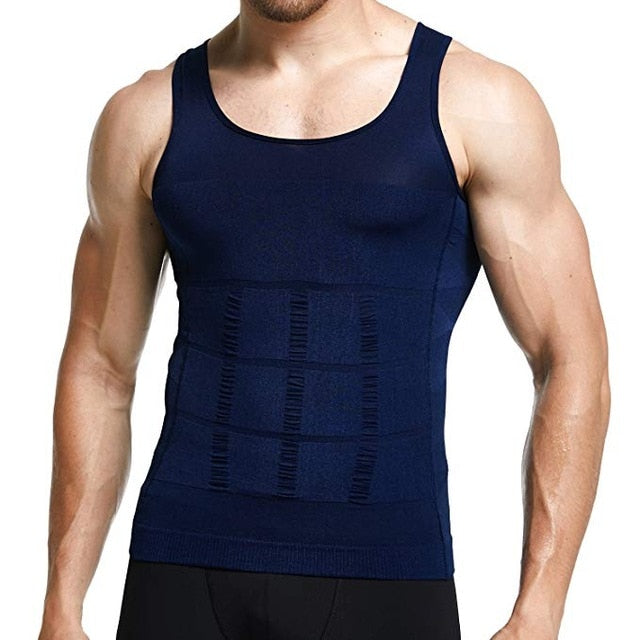 Men's Slimming Shaper Posture Vest Male Corrector Compression Body Building Fat Burn Chest Tummy Corset - Executive Quality Store