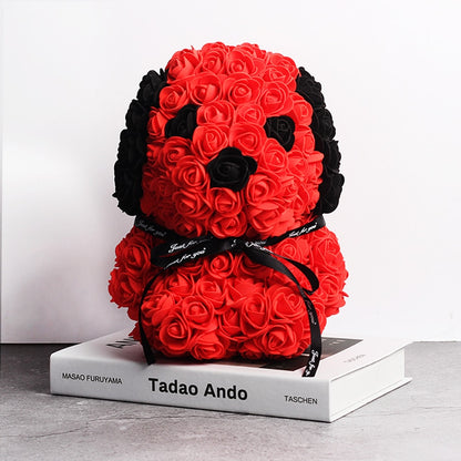 Dropshipping 25cm Teddy Rose dog Artificial Flower Rose of dog Christmas Decoration for Home Valentines Women Mother &#39;s Gifts - Executive-Skincare