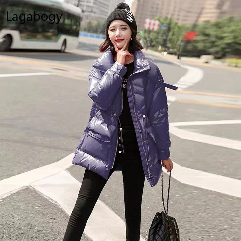 Lagabogy 2022 Winter Coat Women 90%White Duck Down Parka Female Lightweight Batwing Long Sleeve Puffer Jacket Loose Warm Outwear - Executive-Skincare