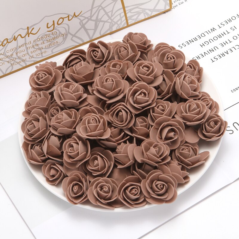 100pcs Wedding Teddy Bear of Roses Diy Gift Valentine Day Present Artificial Flowers New Year Christmas Decoration for Home - Executive-Skincare