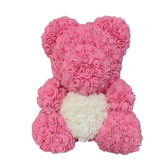 40cm rose teddy bear flower artificial handmade eternal rose bear valentine&#39;s day anniversary bridal baptism wedding mother&#39;s da - Executive-Skincare