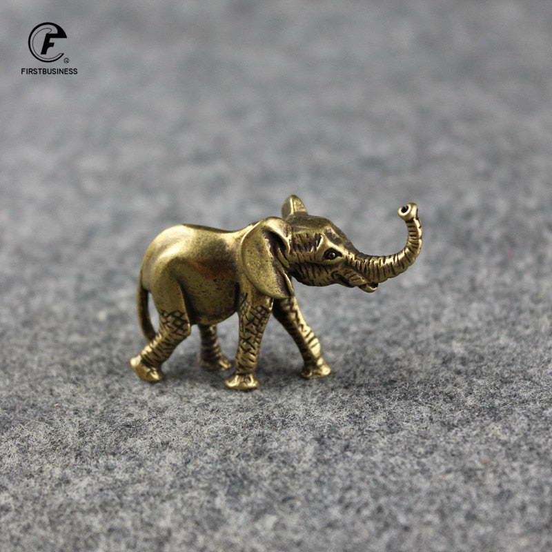 Everyday Collection Lucky Elephant Figurines Solid Copper Animal Ornaments Home Decor Tabletop Decoration Souvenir Crafts Gifts - Executive-Skincare