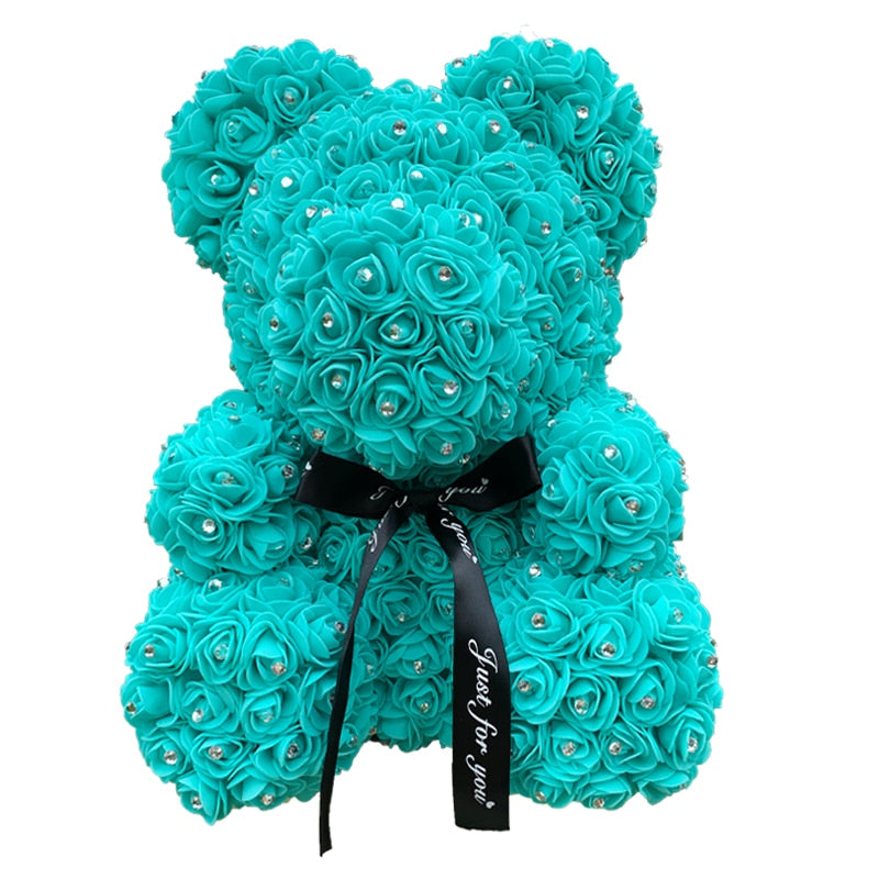 Drop shipping Valentine&#39;s Gifts Diamond Teddy Rose Bears 40cm Artificial Flower Bears For Girls Christmas Gifts - Executive-Skincare