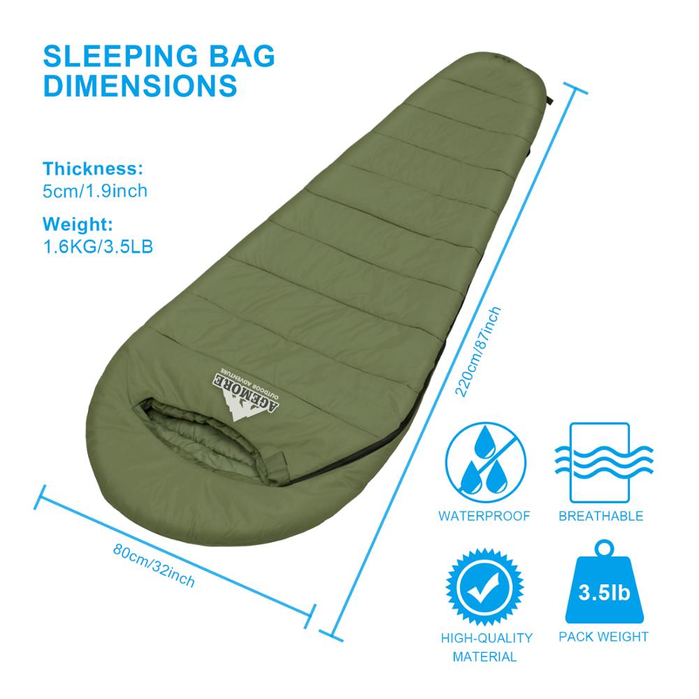 Agemore Outdoor Camping Sleeping Bags Waterproof Ultralight Heating Winter Sleeping Bag Adults Sleep Camp Gears with Heating Pad - Executive-Skincare