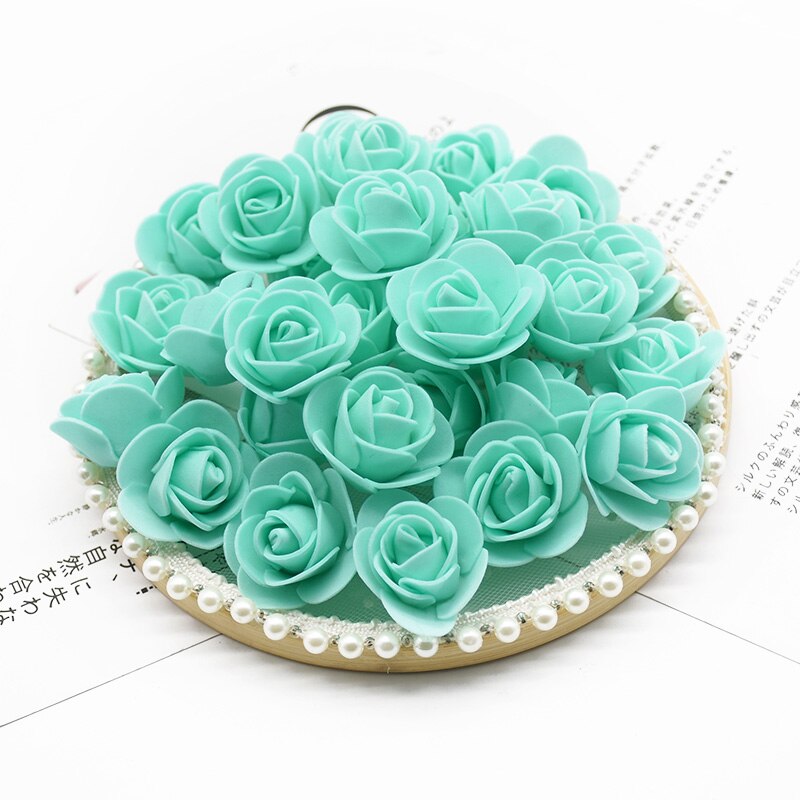 200 Pieces Artificial Flowers 3CM PE Teddy of Bear Roses Head Wedding Decorative Fake for Scrapbooking Valentine&#39;s Day Gifts - Executive-Skincare