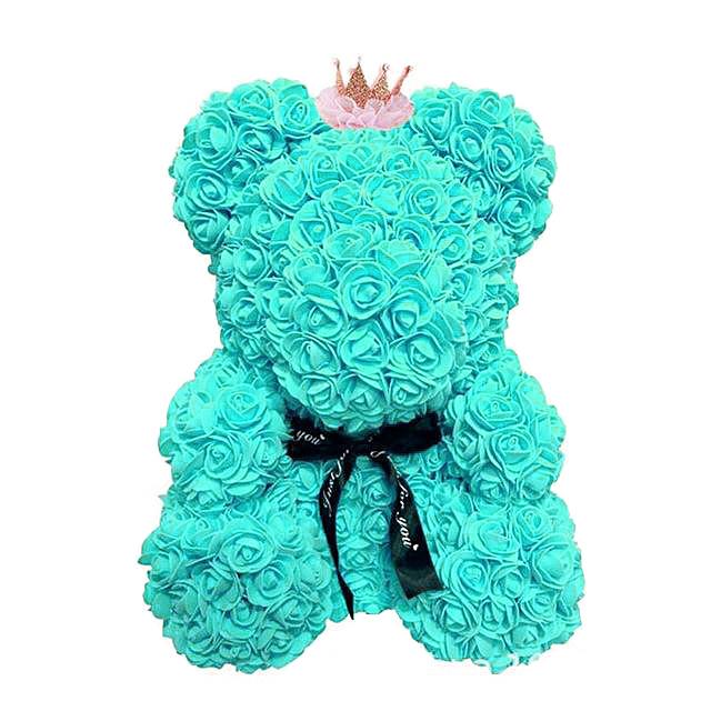 40cm rose teddy bear flower artificial handmade eternal rose bear valentine&#39;s day anniversary bridal baptism wedding mother&#39;s da - Executive-Skincare