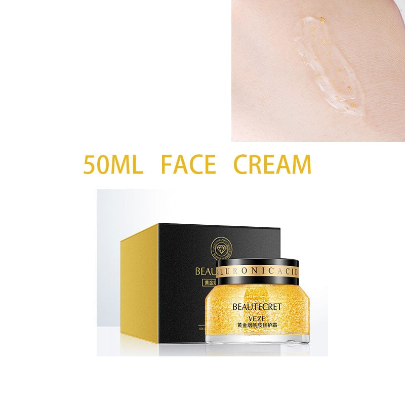 24k Yellow Gold Face Serum Anti Aging Serum Facial Lifting Collagen Essence Skin Care Whitening Acido Hialuronico Moisturizing - Executive-Skincare