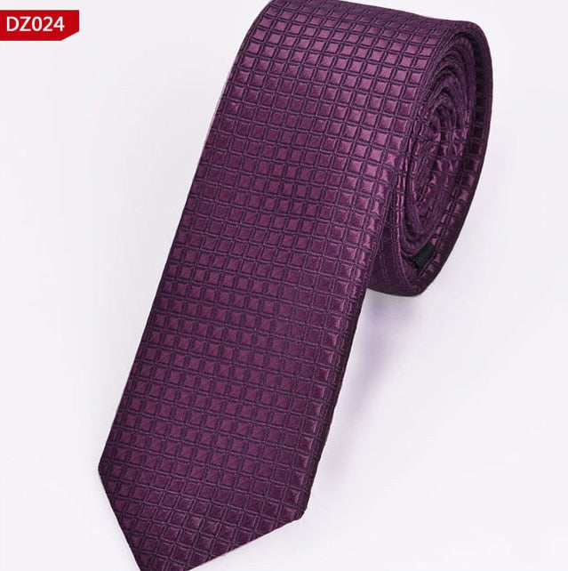 New Men&#39;s Casual Slim Ties Classic Polyester Woven Party Neckties Fashion Plaid Dots Man Neck Tie For Wedding Business Male Tie - Executive-Skincare