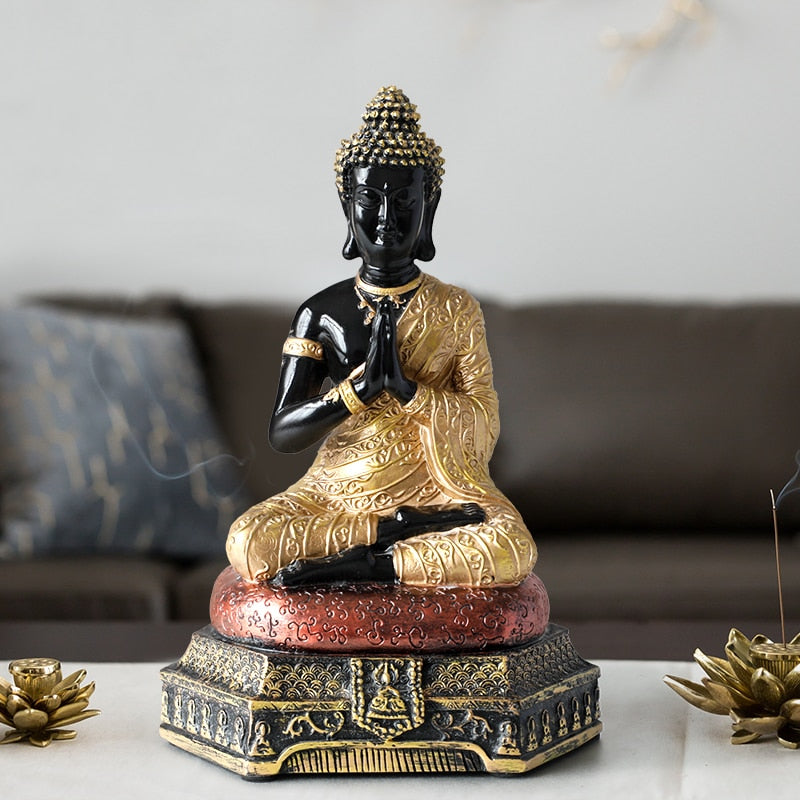 Buddha Statues Thailand for Garden office home Decor Desk ornament fengshui hindu sitting Buddha figurine Decoration - Executive-Skincare