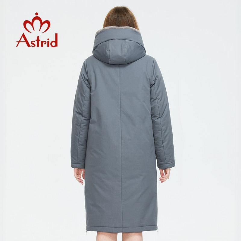 Astrid Women&#39;s winter parka Long Casual Hooded fur mink down Minimalist style jackets for women coat plus size parkas  AT-10089 - Executive-Skincare