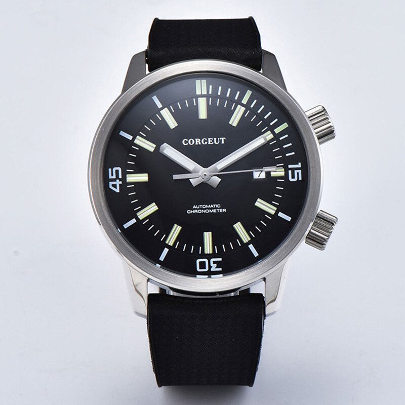 CORGEUT Men Watch Mechanical Luminous Calendar Rubber Watch Multifunctional Waterproof Citizen Movement Men WatchReloj de hombre - Executive-Skincare