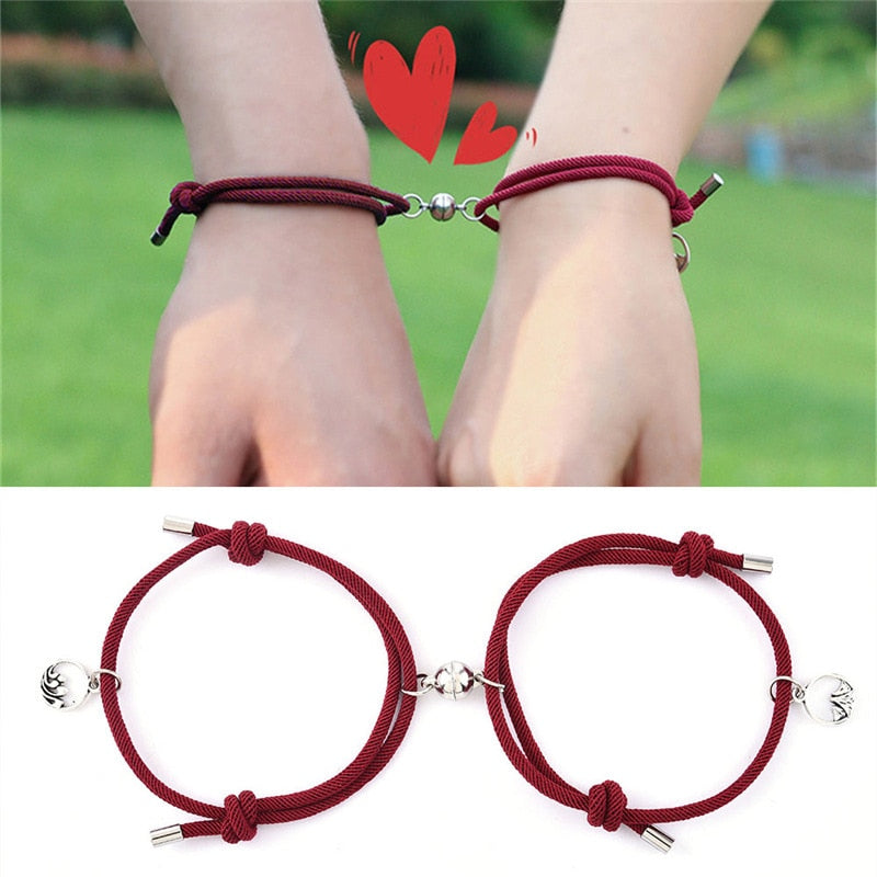 NIUYITID Couple Bracelet For Women Men Fashion Adjustable Magnetic Attract Each Other Long-Distance Love Jewelry Drop Ship - Executive-Skincare