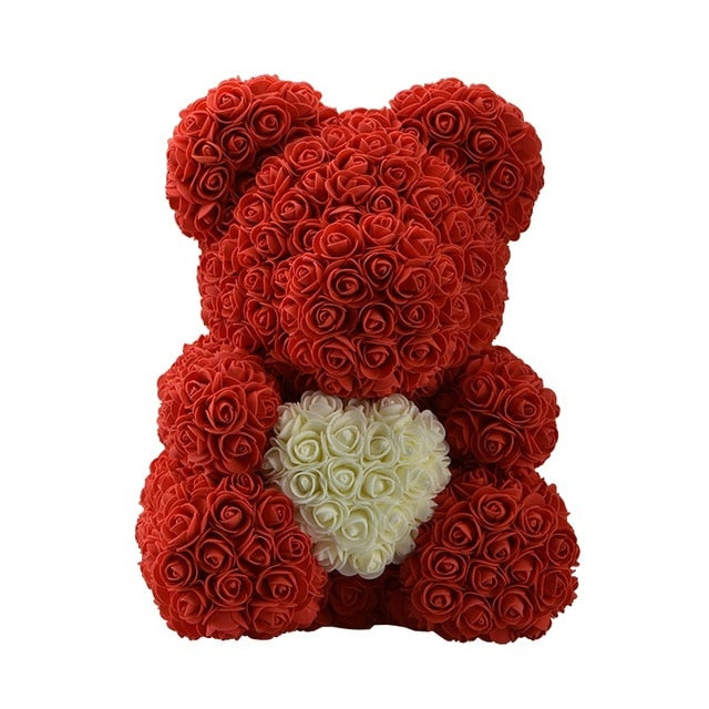 Rose Bear 40cm    Teddy Bear with Heart for Women Gift       Bear With  Flower - Executive-Skincare