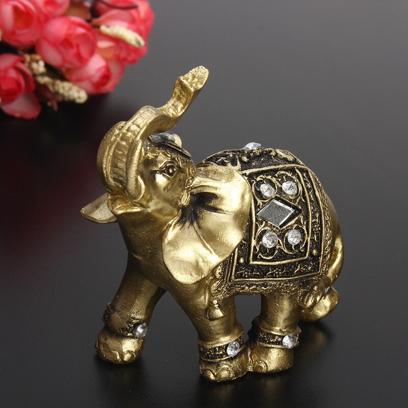 Hot Exquisite Feng Shui Elegant Elephant Statue Lucky Wealth Figurine Ornaments Gift for Home Office Desktop Decoration Crafts - Executive-Skincare