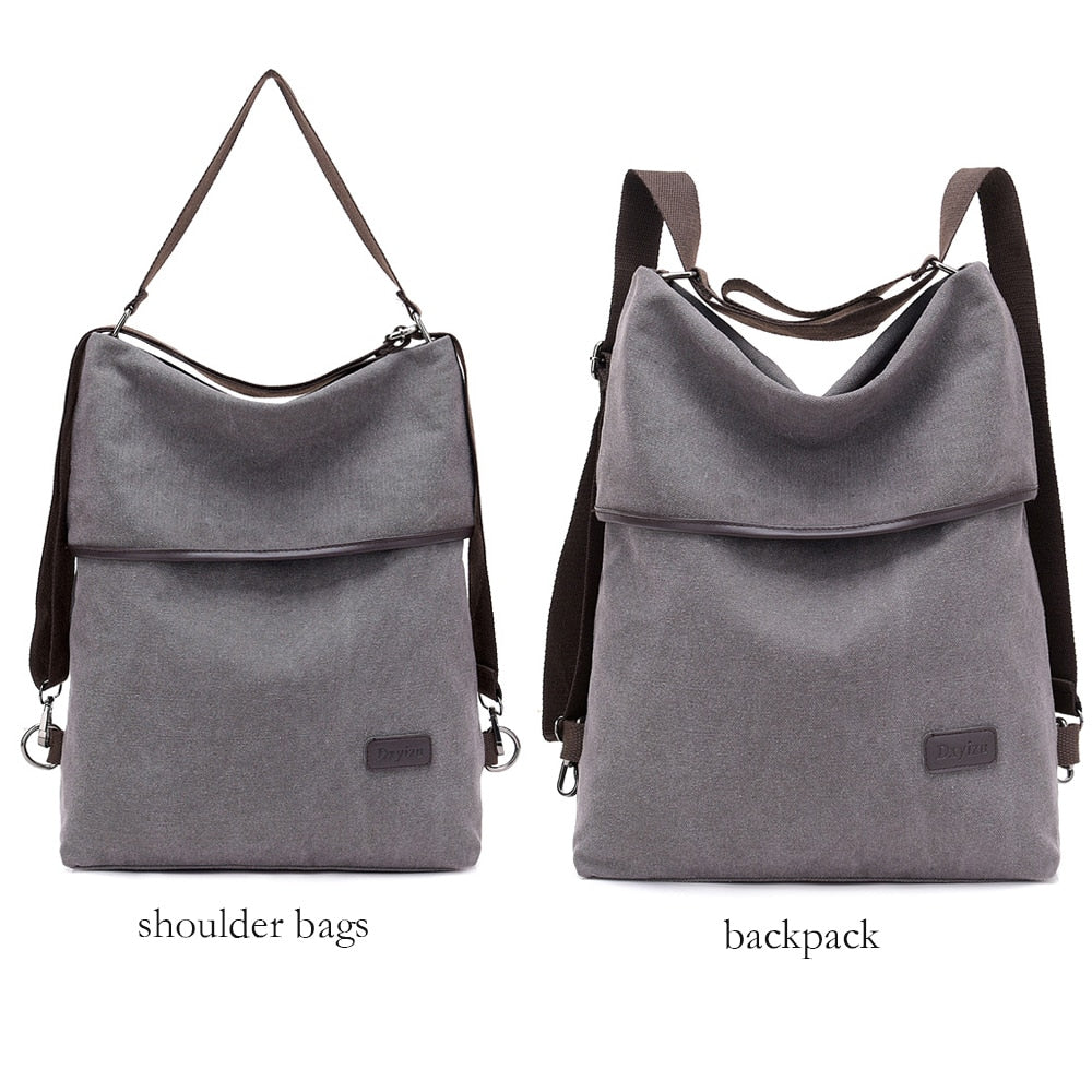 Hot Multifunctional Canvas Backpack for Women Multi Pocket Travel Backpacks Female School Bag for Teenage Girls Book Mochilas - Executive-Skincare