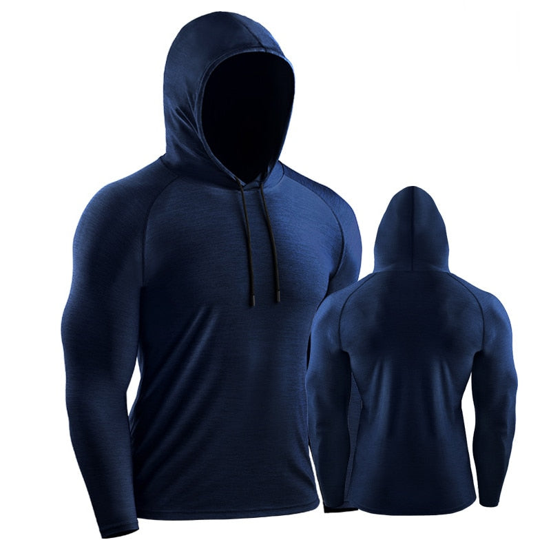 Male Training Shirts Quick Drying Gym Clothing Musculation Sportswear Fitness Running Jackets Rashguards Hoodies ropa deportiva - Executive-Skincare