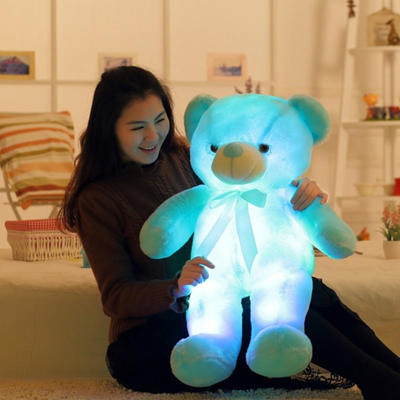 32-75CM Luminous Creative Light Up LED Teddy Bear Stuffed Animal Plush Toy Colorful Glowing Teddy Bear Christmas Gift for Kid - Executive-Skincare