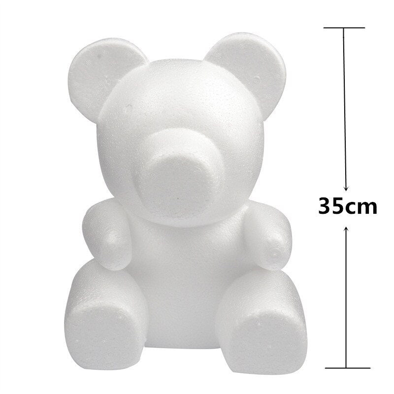 Diy Artificial Flowers Foam Teddy Bear Of Roses Mold 20cm/30cm Handmade Styrofoam Wedding Valentine&#39;s Day Present - Executive-Skincare