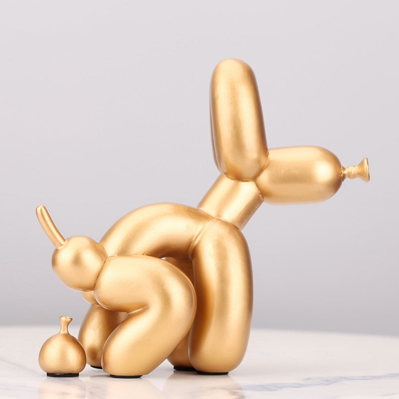 Creative Poop Balloon Dog Statue Home Decoration  Modern nordic Cute Animal Resin Art Sculpture Crafts Desktop Decors Ornaments - Executive-Skincare