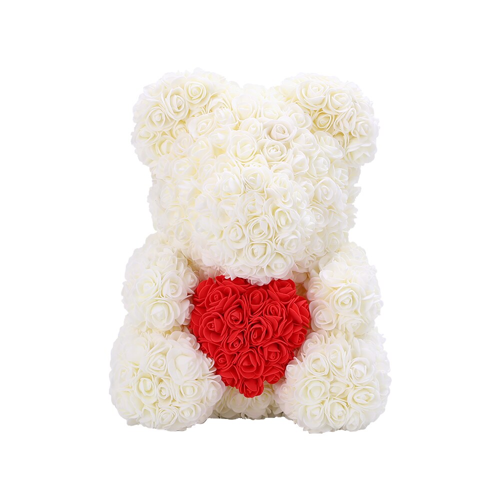 Dropshipping 40cm Rose Bears Artificial Handmade Rose Heart Teddy Bear Valentine Wedding Mothers Day Gift for Women Wholesale - Executive-Skincare