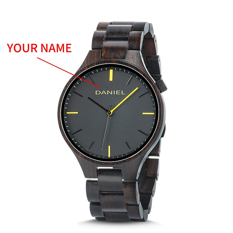 Cuatomize Name BOBO BIRD Wood Watch Men Top Luxury Brand Wristwatches Male Clock in Wooden Gift box Marriage anniversary gift - Executive-Skincare