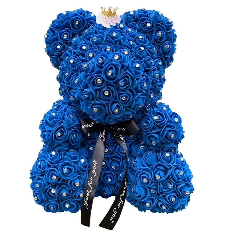 Drop shipping Valentine&#39;s Gifts Diamond Teddy Rose Bears 40cm Artificial Flower Bears For Girls Christmas Gifts - Executive-Skincare